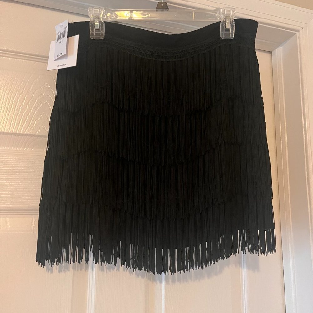 Jack by BB Dakota fringe black skirt size 8